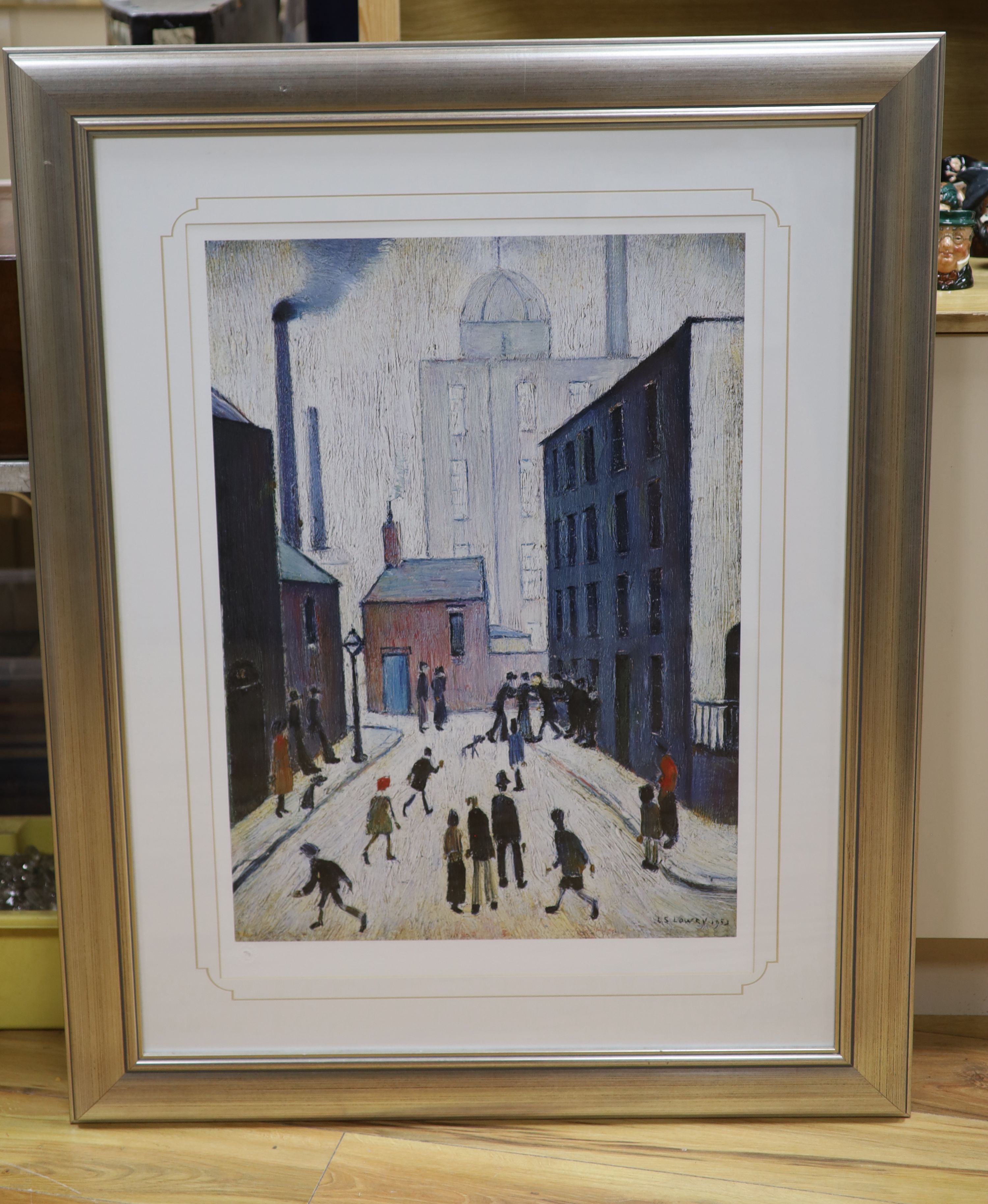 Lawrence Stephen Lowry, limited edition gouttelette, 'Industrial scene', one of 75 with COA from Charles Philips, 71 x 50cm